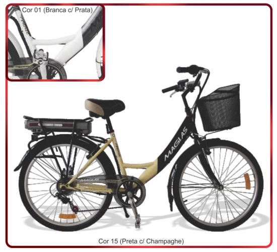 Bicicleta Elétrica 6v Aro 26 Lítio Firenze Preta Com Champanhe - Magias  Italiane - BIKEMOTO BICICLETAS MOTORIZADAS E ELÉTRICAS
