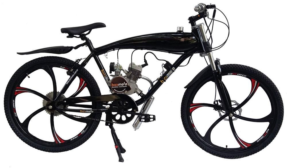 Bicicleta Motorizada 80cc 2 Tempos - Alumínio com Tanque Embutido Imagem 1